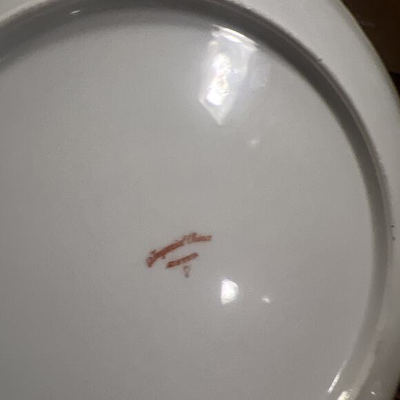 Antique Imperial Austria China Porcelain LUNCHEON SET 6 Plates + LG SERVING PL - Picture 10 of 13